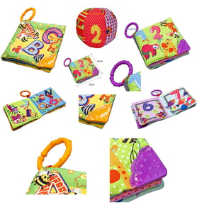 Hışırtılı Kumaş Sayılar ve Hışırtılı Kumaş Harfler Kitabı Çıngıraklı Kumaş Top Eğitici Set