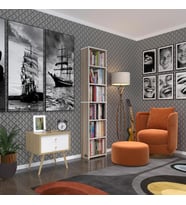Kenzlife kitaplık süper ga 180*40*19 crd 6 katlı tek bölme çift bölme opsiyonlu ofis mutfak banyo dolabı arkalıksız (Karışık)