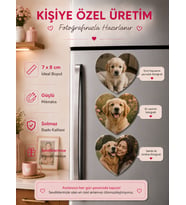 3 Kalpli Patili Dost Magneti Kişiselleştirilebilir Evcil Hayvan Fotoğraf Anı Hediyesi