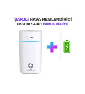 Şarjlı Hava Nemlendirici 380ML, Gece Lambası ve RGB Renk Modu ile Rahatlatıcı Atmosfer
