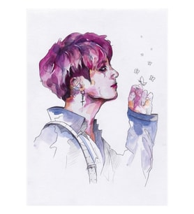 Bts - Jungkook Kelebek Tablo Ahşap Poster Dekoratif Kod2089