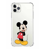 Apple iPhone 11 ProMax Uyumlu Köşe Korumalı Antişok  Kapak Mickey Mouse Tasarımlı Şeffaf  Kılıf
