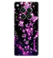 Infinix Zero 40 5G Kılıf Boutique Baskılı Resimli Pembe Neon Kelebekler Pcode -100