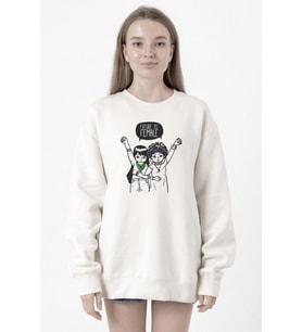 Future is Female Beyaz Kadın 2ip Sweatshirt