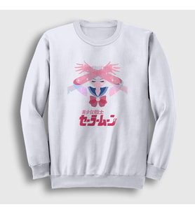 Presmono Unisex Beyaz Serena Usagi V2 Sailor Moon Ay Savaşçısı Sweatshirt 487590tt