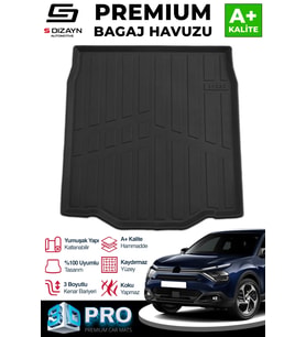 Citroen C4X İnce Stepne 3D Pro Bagaj Havuzu 2023 Üzeri A+ Kalite