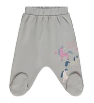 Civil Baby Unicorn Baskılı 1-9 Ay Tek Alt Bebe - Gri (Açık Gri)