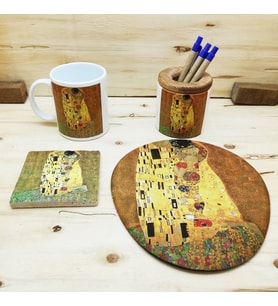 Gustav Klimt Set 2 - Kupa-Mousepad-Traverten Bardak Altlığı-Kalemlik 1