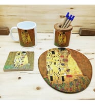 Gustav Klimt Set 2 - Kupa-Mousepad-Traverten Bardak Altlığı-Kalemlik 1