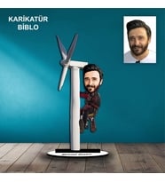 KİŞİYE ÖZEL ERKEK RÜZGAR GÜLÜ TASARIMLI KARİKATÜR BİBLO B40