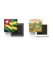 Buzdolap Magnetleri - Togo Bayrağı ve Paper Cut Tema - 2'li Set Magneti