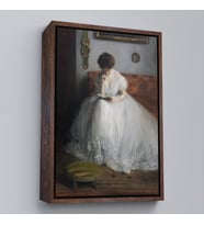 Çerçeveli Jacques-Émile Blanche - Lucie Reading Tablosu (Altın)