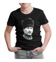 Atatürk - Portre Apolet Siyah Çocuk Tshirt