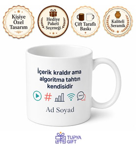 Dijital Medya Pazarlama Öğrencisine Sosyal Algoritma İçerik Kupa Bardak Hediye
