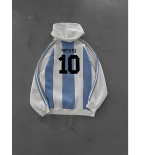 MAVİ BEYAZ ARJANTİN MESSİ SWEAT - OVERSIZE ŞARDONLU SWEATSHIRT KALİTELİ
