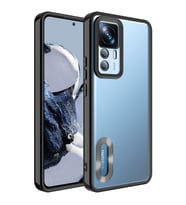 Xiaomi Mi 12T Pro Kılıf Kamera Korumalı Logo Gösteren Omega Kılıf (Siyah)
