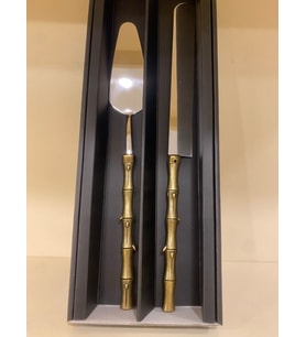 SERVİS PASTA SETİ 2'Lİ BAMBU MODEL ANTİK ESKİTME