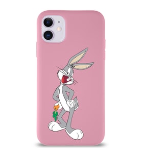 Apple iPhone 11 Uyumlu Lansman Kılıf Bugs Bunny Tasarımlı Altı Kapalı İçi Kadife Kaplı  Kapak (Şeffaf)