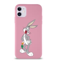Apple iPhone 11 Uyumlu Lansman Kılıf Bugs Bunny Tasarımlı Altı Kapalı İçi Kadife Kaplı  Kapak (Şeffaf)