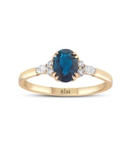 1.05 Karat Laboratuvar Pırlanta London Blue Yüzük - HRD Sertifikalı