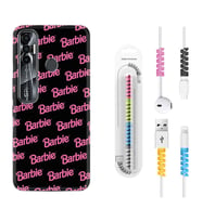 Tecno Spark 6 6 Go 8C 8 Pro 7 7 Pro Kılıf Kablo Koruma Spiral Silikon Barbie 1404