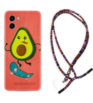 Vivo Y15S Y32 Y33S Y51 Y53S Kılıf Boyun Asklı Rasta Silikon Avokado Skate 1741