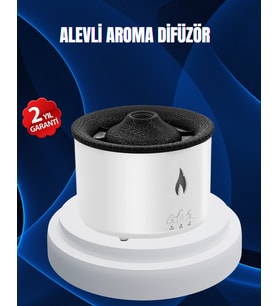 İthalat® 3D Alev Işıklı Aromaterapi Makinesi – 360 Ml Su Kapasiteli Sessiz Difüzör