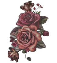 Caş Dekorasyon Gül Figürlü Geçici Dövme Tattoo