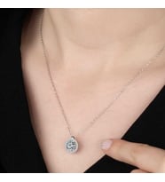 Ucarticaret S-warovski Taşlı Gümüş Tektaş Bayan Kolye