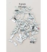 Oya Abiye Bileklik Kolye Pleksi Metalik Plastik Pul Gümüş Renk 8 gram 100 adet - BNC508