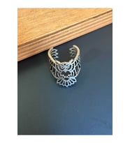 925 Ayar Gümüş Kaplama İşçilikli Tasarım Yüzük Ayarlanabilir Ölçü