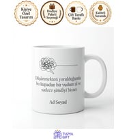 Overthinker Arkadaşa Hediye Zihin Boşaltıcı Baskılı Porselen Kupa Bardak