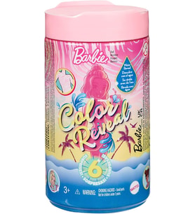 Barbie Gwc61 Color Reveal Renk Değiştiren Sürpriz Chelsea Bebek, Mermer Mavisi Renginde, Plaj Temalı (Çok Renkli)