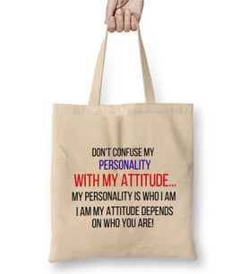 Don't Confuse My Personality With My Attitude Sarcastic Funny Bez Çanta Uzun Saplı