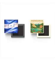 Buzdolap Magnetleri - Honduras Bayrağı ve Paper Cut Tema - 2'li Set Magneti