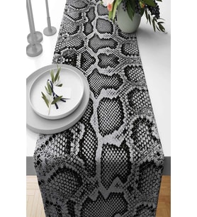 Silver Krokodil Desenli Premium Masa Örtüsü Runner RNR068