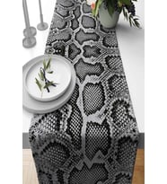 Silver Krokodil Desenli Premium Masa Örtüsü Runner RNR068