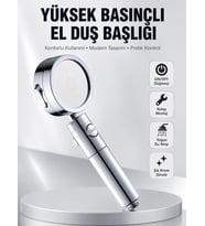 Kolay Montajlı 3 Modlu Yüksek Basınç Duş Başlığı