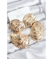 Pirinç Sallantılı Deniz Kabuğu Model Gold Renk Kadın Küpe (Altın)