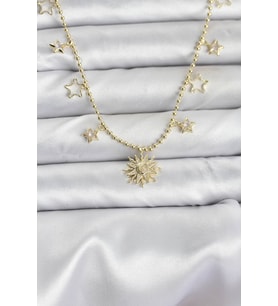 Pirinç Gold Renk Güneş Model Kadın Kolye 5886 - GLST3008-6097