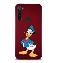 Xiaomi Redmi Note 8 Soft Premier Kapak Donald Duck-C Tasarımlı Silikon Kılıf - Mürdüm (Şeffaf)