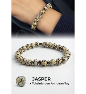 Dalmayaçlı Jasper Doğal Taş Küre Kesim 8mm Bileklik