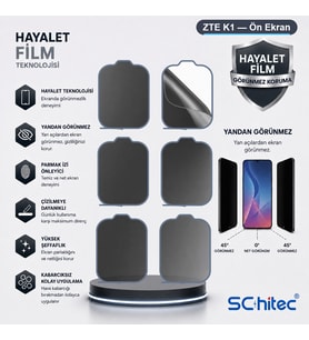 SChitec ZTE K1 Uyumlu Ön Yüzey Hayalet Privacy Hidrojel Ekran Koruyucu