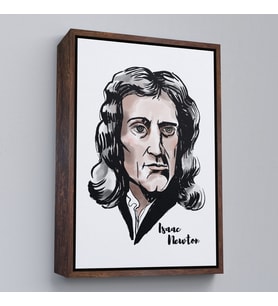 Çerçeveli Isaac Newton Dekoratif Kanvas Tablo (Siyah)