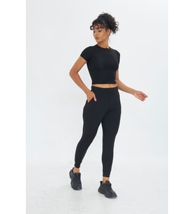 Lesa Wear Yüksek Bel Toparlayıcı ve Sıkılaştırıcı Likralı Jogger Eşofman Altı Joggers (Siyah)