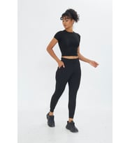 Lesa Wear Yüksek Bel Toparlayıcı ve Sıkılaştırıcı Likralı Jogger Eşofman Altı Joggers (Siyah)