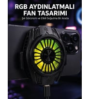 Rgb Fan Aydınlatmalı Sessiz Çalışan Telefon Soğutucu