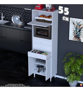 Eliusta Vario 55 cm Çok Amaçlı Mutfak, Bakliyat ve Kahve Köşesi Organizer Modülü - Fırın Uyumlu(55x194x32cm)