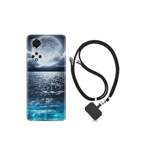 Huawei Nova 9 Kılıf Desenli Silikon Boyun Askılı Great Moon 1301