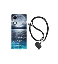 Huawei Nova 9 Kılıf Desenli Silikon Boyun Askılı Great Moon 1301